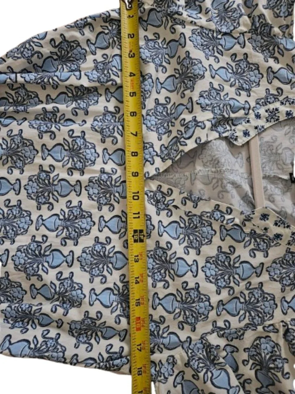 Magari Italy Blue& White Floral Urn Mixed Floral Print Maxi Dress Size M - Picture 11 of 13